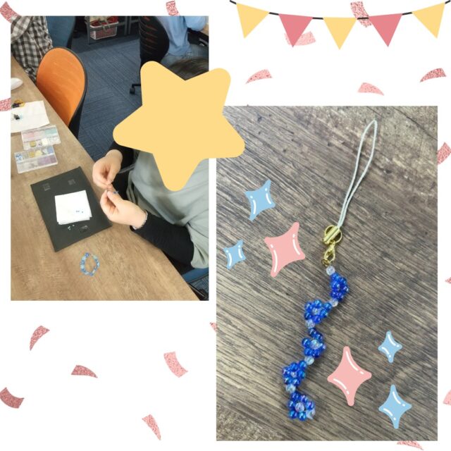 こんにちは、ジョブタス東仙台です！

先日体験に来てくださってくれた方の作品です✨
アクセサリー等作ったことがないとのことでしたが、
事業所に飾っていたハンドメイド品をみて
「作りたい！」と作成を行っていただきました。
はじめて作ったとは思えない、素敵な
ビーズストラップが出来上がりました👏✨

興味があればスタッフ全力でサポートします💪

10/13(月)は祝日のためお休みとなります。
3連休、ゆっくり休んで来週またお待ちしています👋

----✂-----------------------------------------

🏠ジョブタス東仙台　★東仙台駅すぐそば！
〒983-0833　仙台市宮城野区東仙台1丁目7-1
☎022-355-6325
【営業時間：9：00～17：00／月～金曜日】

#ジョブタス東仙台 #就労支援B型 #福祉 #障害福祉 #無料送迎 #昼食無料提供 #仙台 #ハンドメイド #製作 #軽作業 #古着 #古本 #昼食無料 #送迎無料 #利用者様募集中 #見学体験受付中 #エフリング