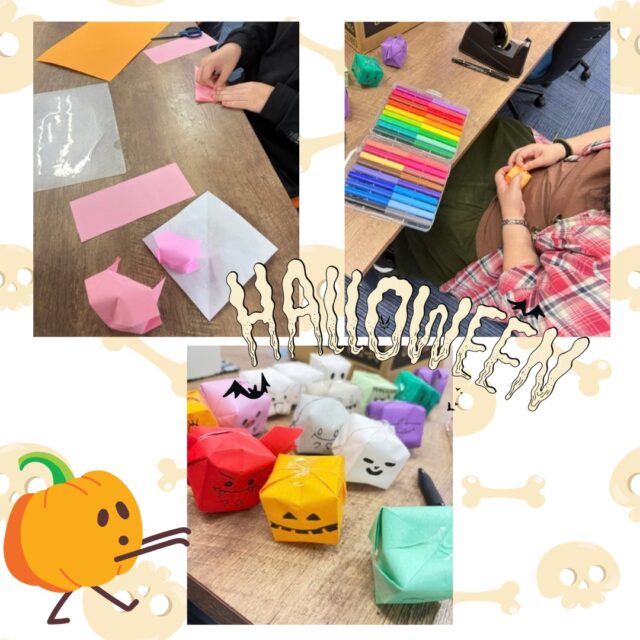 ジョブタス東仙台です！

10月の装飾品も徐々に増えてきています🎃

折り紙で作る紙風船を利用して
飾りを大量作成中です♪

ひたすら折る利用者さんと
顔付けする利用者さんとで
作業分担して作成を行っております！

----✂-----------------------------------------

🏠ジョブタス東仙台　★東仙台駅すぐそば！
〒983-0833　仙台市宮城野区東仙台1丁目7-1
☎：022-355-6325
✉：jobtas.higashisendai@gmail.com
【営業時間：9：00～17：00／月～金曜日】

#ジョブタス東仙台 #就労支援B型 #福祉 #障害福祉 #無料送迎 #昼食無料提供 #仙台 #ハンドメイド #製作 #軽作業 #古着 #古本 #昼食無料 #送迎無料 #利用者様募集中 #見学体験受付中 #エフリング